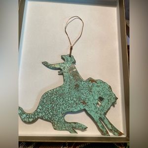 Bronco rider copper ornament